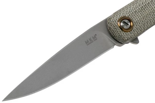 MKM Flame Drop FL01-GCT Green Canvas Micarta Pocket Knife, Michael Zieba Design 3 MKM Flame Drop FL01-GCT Green Canvas Micarta Pocket Knife, Michael Zieba Design - Image 3