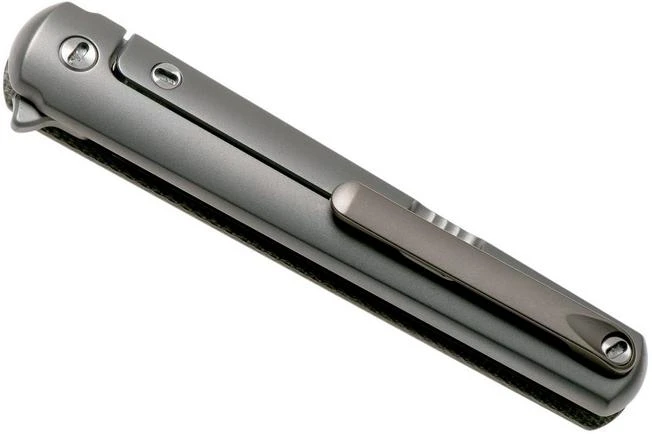 MKM Flame Drop FL01-GCT Green Canvas Micarta Pocket Knife, Michael Zieba Design 4 MKM Flame Drop FL01-GCT Green Canvas Micarta Pocket Knife, Michael Zieba Design - Image 4