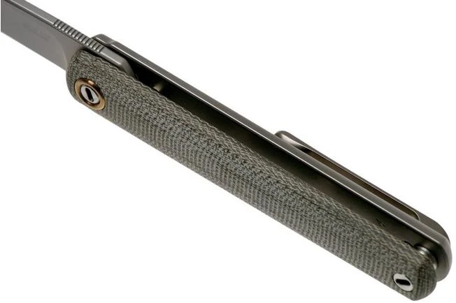 MKM Flame Drop FL01-GCT Green Canvas Micarta Pocket Knife, Michael Zieba Design 7 MKM Flame Drop FL01-GCT Green Canvas Micarta Pocket Knife, Michael Zieba Design - Image 7