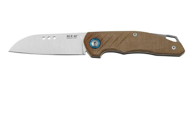 MKM Root RT-NC Satin Natural Canvas Micarta Pocket Knife, Jens Anso Design 1 MKM Root RT-NC Satin Natural Canvas Micarta Pocket Knife, Jens Anso Design