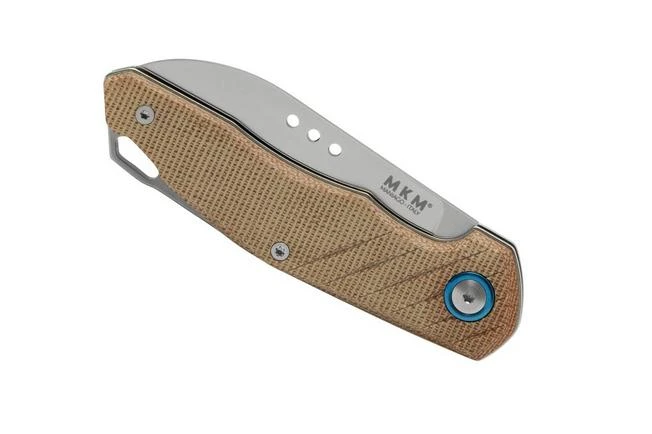 MKM Root RT-NC Satin Natural Canvas Micarta Pocket Knife, Jens Anso Design 6 MKM Root RT-NC Satin Natural Canvas Micarta Pocket Knife, Jens Anso Design - Image 6