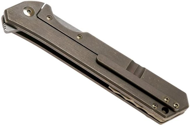 Olamic Rainmaker Droppoint, Kinetic Earth Brown, Gold, Pocket Knife 4 Olamic Rainmaker Droppoint, Kinetic Earth Brown, Gold, Pocket Knife - Image 4