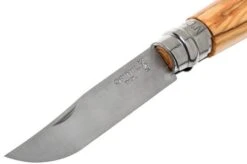 Opinel Pocket Knife No. 8 Luxury Range With Leather Sheath, Olive Wood -Knives Store OP001004 03 opinel v201903