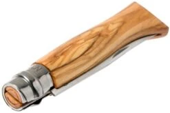 Opinel Pocket Knife No. 8 Luxury Range With Leather Sheath, Olive Wood -Knives Store OP001004 04 opinel v201903