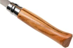 Opinel Pocket Knife No. 8 Luxury Range With Leather Sheath, Olive Wood -Knives Store OP001004 05 opinel v201903