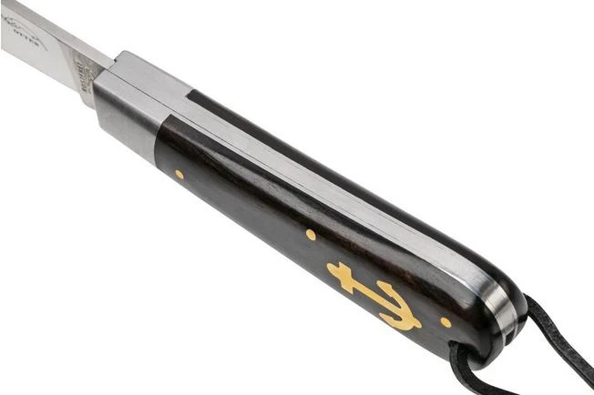 Otter Anchor Knife SET 173 Large Stainless, Grenadilla, Brass Anchor, Leather Strap, Pocket Knife 5 Otter Anchor Knife SET 173 Large Stainless, Grenadilla, Brass Anchor, Leather Strap, Pocket Knife - Image 5