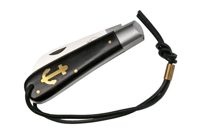 Otter Anchor Knife SET 173 Large Stainless, Grenadilla, Brass Anchor, Leather Strap, Pocket Knife 6 Otter Anchor Knife SET 173 Large Stainless, Grenadilla, Brass Anchor, Leather Strap, Pocket Knife - Image 6