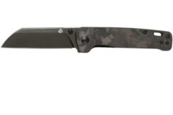 QSP Knife Penguin QS130-URD Red Shredded Carbon Fibre G10, Blackwashed, Pocket Knife