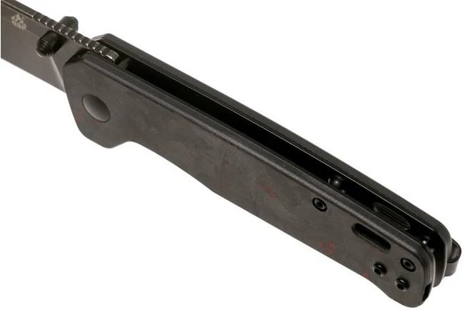 QSP Knife Penguin QS130-URD Red Shredded Carbon Fibre G10, Blackwashed, Pocket Knife 7 QSP Knife Penguin QS130-URD Red Shredded Carbon Fibre G10, Blackwashed, Pocket Knife - Image 7