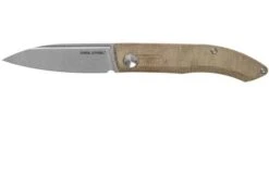 Real Steel Stella Green Canvas Micarta 7057 Knivesandtools Exclusive Pocket Knife, Poltergeist Design