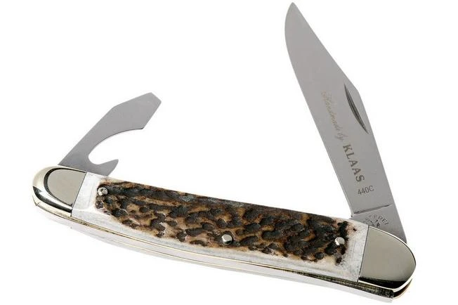 Robert Klaas Classic Line 100mm, Real Stag Pocket Knife With Bottle Opener 2 Robert Klaas Classic Line 100mm, Real Stag Pocket Knife With Bottle Opener - Image 2