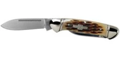 Rough Ryder Mini Canoe Amber Bone RR058 Slipjoint Pocket Knife -Knives Store RY058 03 rough ryder