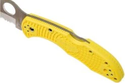 Spyderco Tasman Salt 2 C106SYL2 Pocket Knife, Yellow -Knives Store SPC106SYL2 07 spyderco spc106syl2 07