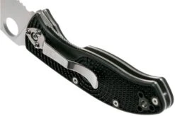 Spyderco Tenacious Light-weight C122PSBK FRN Partly Serrated Pocket Knife -Knives Store SPC122PSBK 05 spyderco