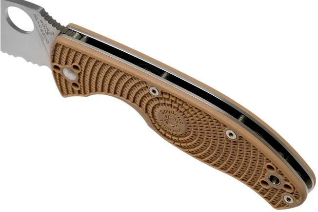 Spyderco Tenacious Lightweight Tan C122PSTN FRN Partly Serrated Pocket Knife 7 Spyderco Tenacious Lightweight Tan C122PSTN FRN Partly Serrated Pocket Knife - Image 7