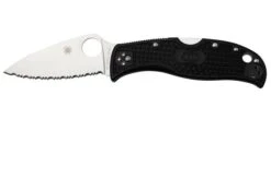 Spyderco LeafJumper Lightweight C262SBK, Serrated Satin VG-10, Black FRN Pocket Knife