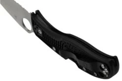 Spyderco LeafJumper Lightweight C262SBK, Serrated Satin VG-10, Black FRN Pocket Knife -Knives Store SPC262SBK 04 spyderco