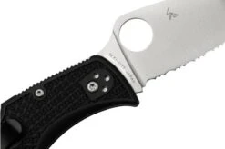 Spyderco LeafJumper Lightweight C262SBK, Serrated Satin VG-10, Black FRN Pocket Knife -Knives Store SPC262SBK 05 spyderco