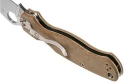 Spyderco C81MPCW2 Paramilitary 2 Brown Canvas Micarta CruWear Pocket Knife -Knives Store SPC81MPCW2 05 spyderco