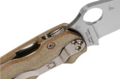 Spyderco C81MPCW2 Paramilitary 2 Brown Canvas Micarta CruWear Pocket Knife -Knives Store SPC81MPCW2 06 spyderco
