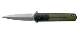 We Knife Angst 2002A Carbon Fibre, Green G10 Pocket Knife, Justin Lundquist Design