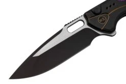 WE Knife Exciton Black Titanium Flamed Titanium, Black Stonewashed CPM 20CV WE22038A-4 Limited Edition Pocket Knife -Knives Store WKWE22038A 4 03 weknife