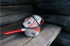 Knivesandtools Enamel Set E-SET-01, Mugs 8 Cm, 10 Cm & Saucepan 14 Cm, Enamel Crockery -Knives Store knivesandtools enamelware 10